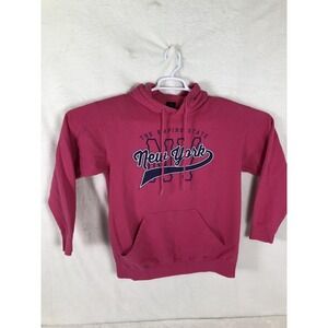 Point Sportswear Hoodie Womens Medium Pink Pullover Fleece New York Graphic